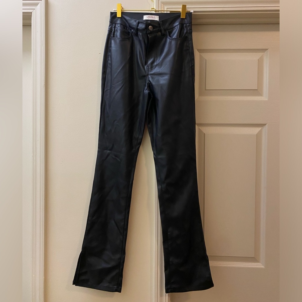 Faux leather pants